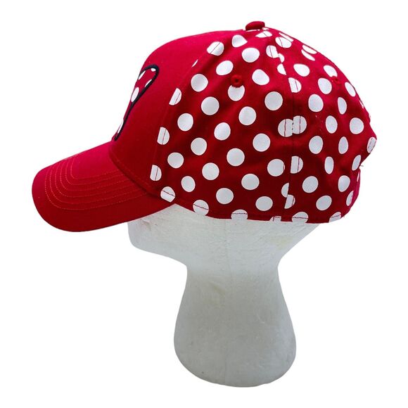 Disney Mini Mouse Red Bow Visor Hat Adjustable Cap SnapBack One Size - Picture 2 of 4